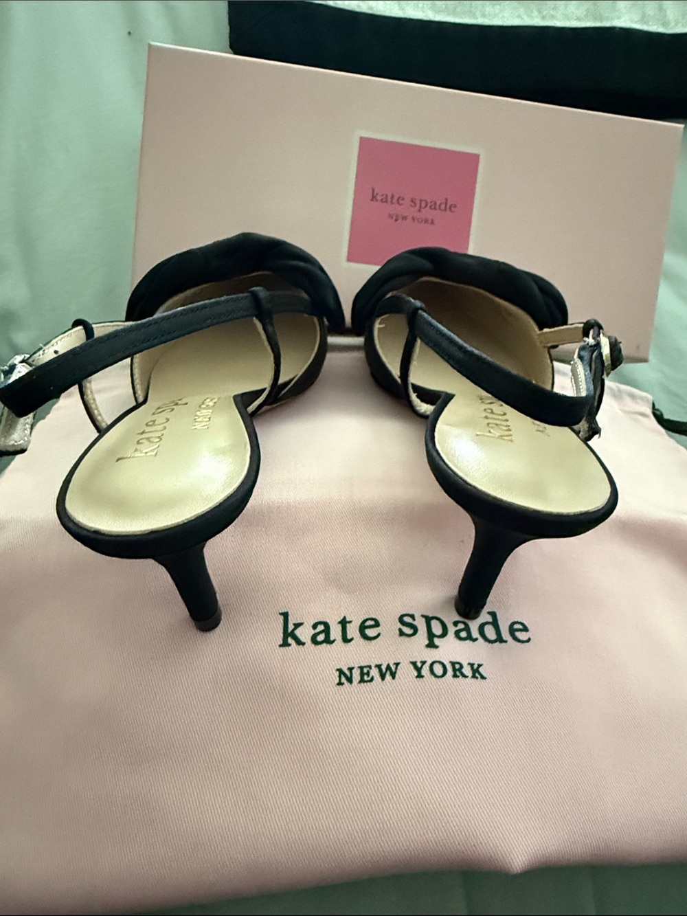 kate spade Black Pointed-Toe Slingback Mules with Bow - Picture 3 of 11